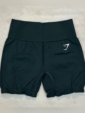 Gymshark Dark Green High-Waist Athletic Shorts